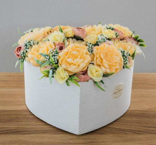 soap flowers "a loving heart"