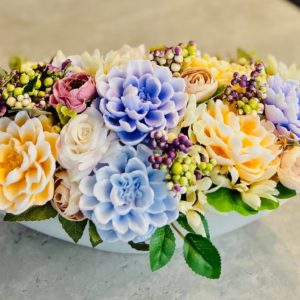 mýdlová kytice pivoňky na lodi